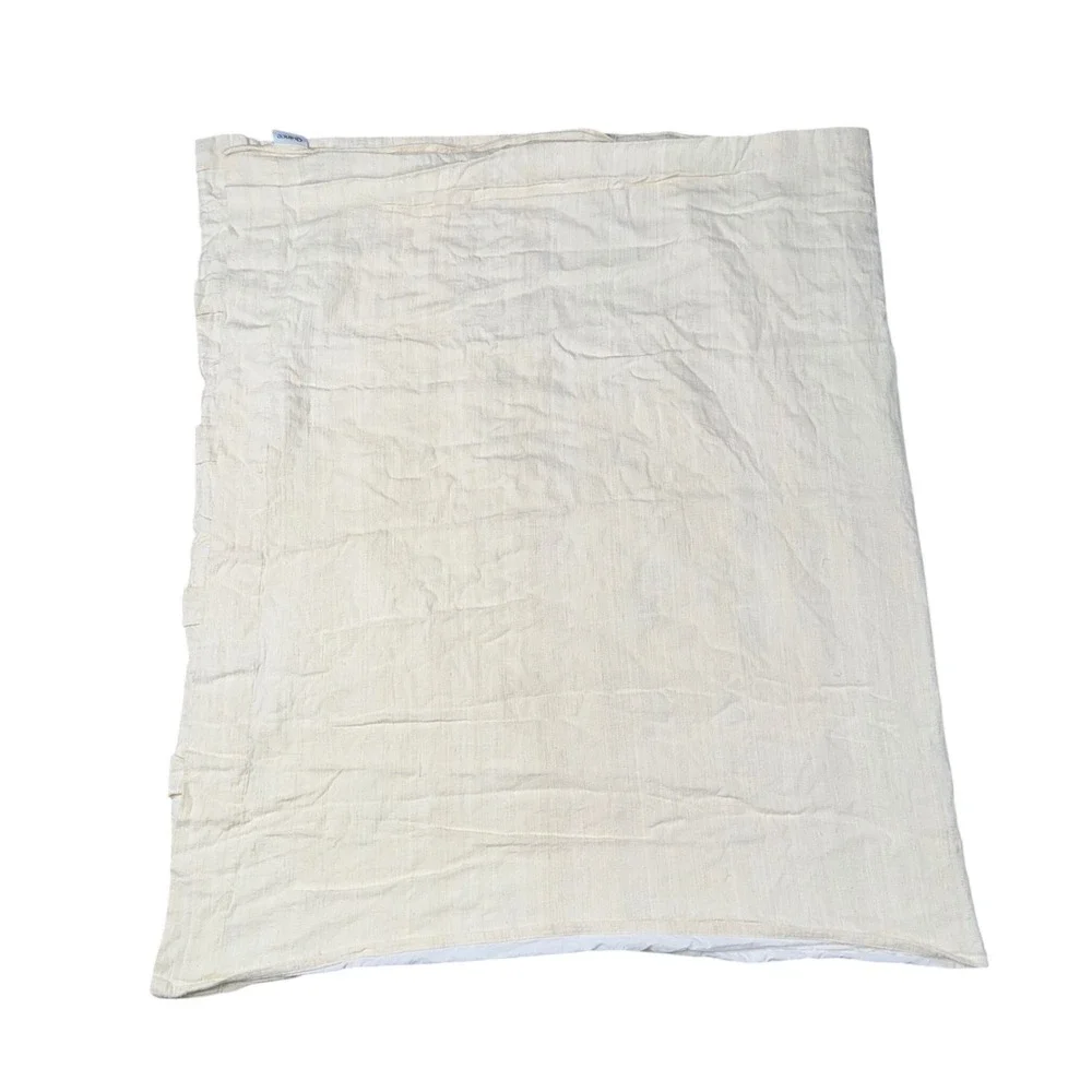 Quince Raw Silk Curtain Panel Pair 48x84 Off-White Excellent Cotton Lined Luxury
